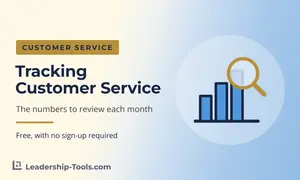 tracking customer service hero: a bar chart under a gold magnifying glass