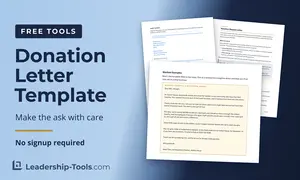 free donation letter template with the letter version and a completed request to a longtime donor