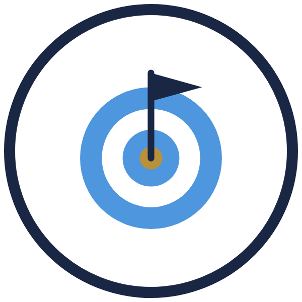 team goal setting icon: a target with a flag in the center