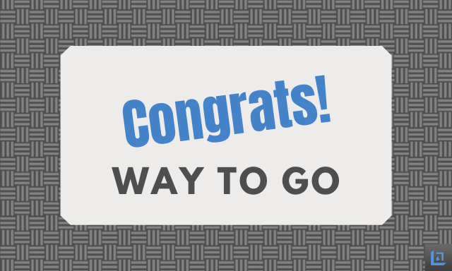 Congrats recognition card