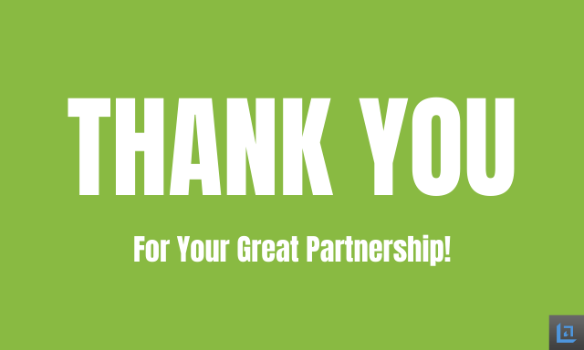 Thank You For Your Partnership card