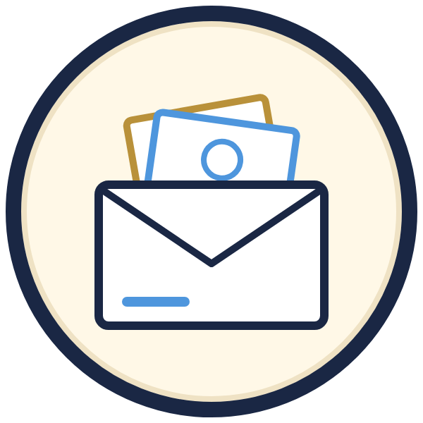 cash envelope system template icon: an envelope holding cash
