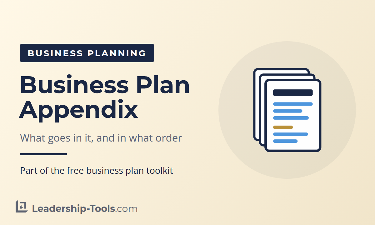 business plan appendix illustration showing a stack of supporting documents