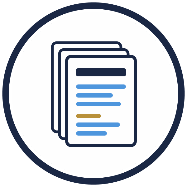 business plan appendix icon: a stack of supporting documents