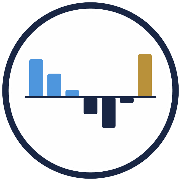 cash flow statement template icon: monthly cash dipping below zero and recovering