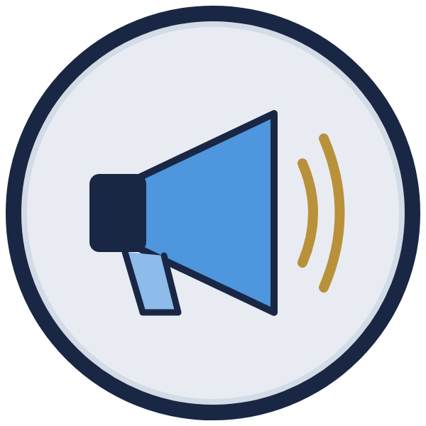 complaint letter template icon: a megaphone