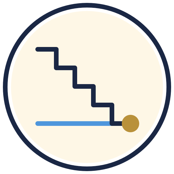 descending steps debt payoff icon