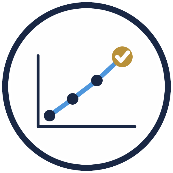Growth Roadmap Template icon showing a rising path of milestones leading to a completed goal