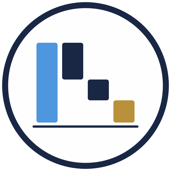 income statement template icon: revenue minus costs leaves profit