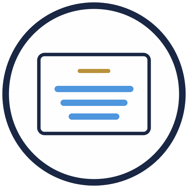 mission statement template icon: a short centered statement