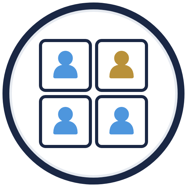 succession planning tool icon: a 4-block performance and potential grid