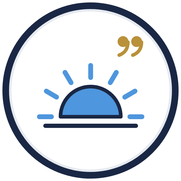 attitude quotes icon: a sun rising over the horizon