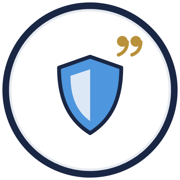 courage quotes icon: a shield