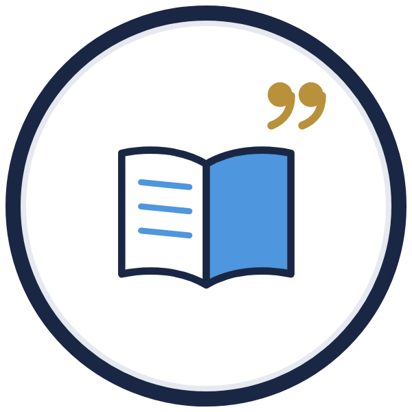 famous leadership quotes icon: an open book