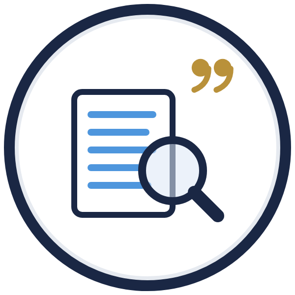 honesty quotes icon: a magnifying glass over a page