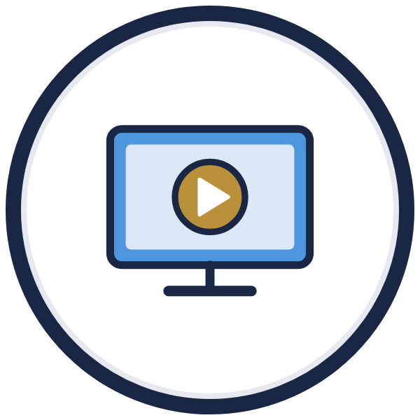 motivational video clips icon: a screen with a play button