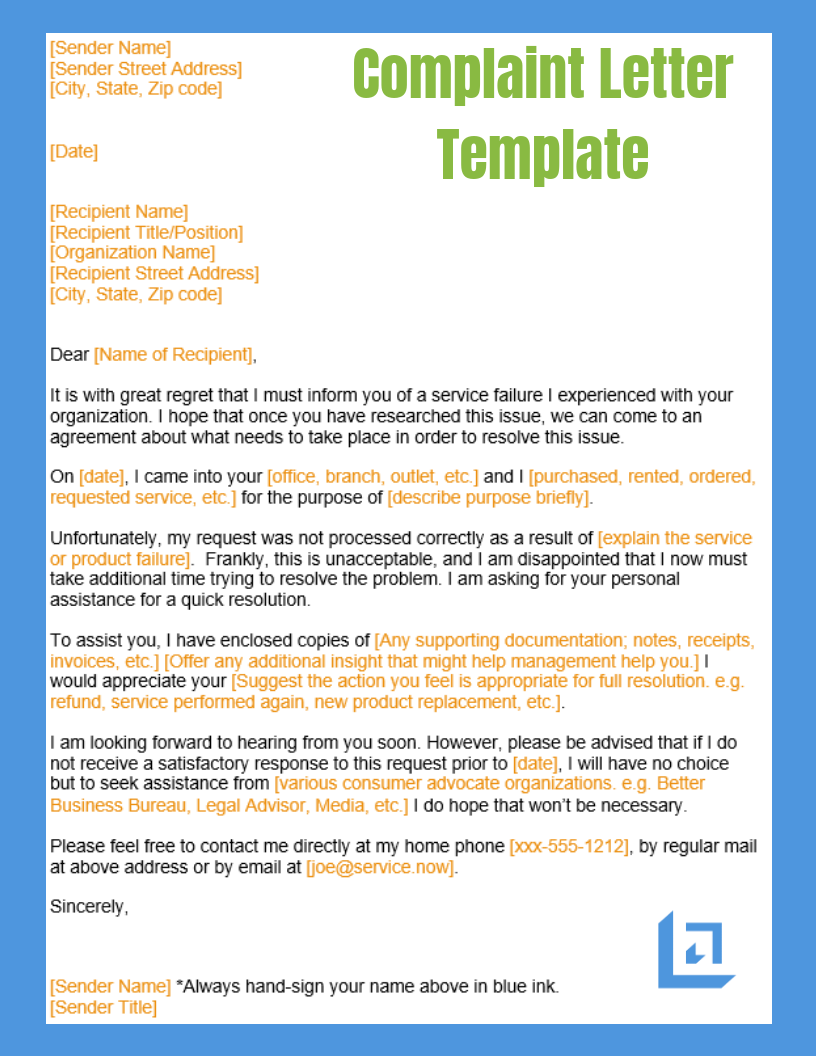 formal-complaint-letter-template