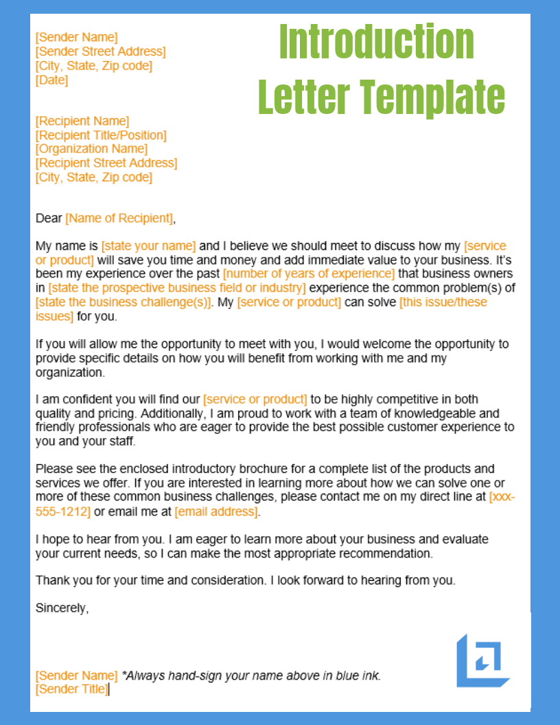 business letter presentation example