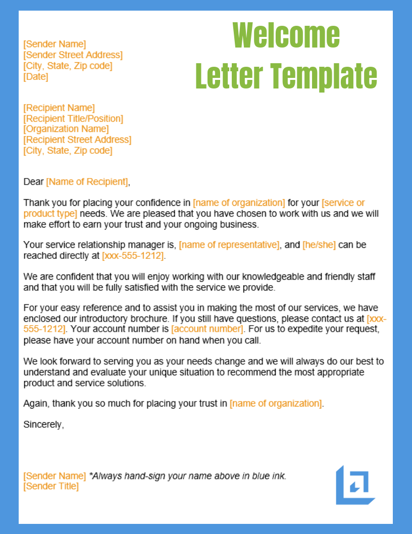 New Client Welcome Letter Template from www.leadership-tools.com