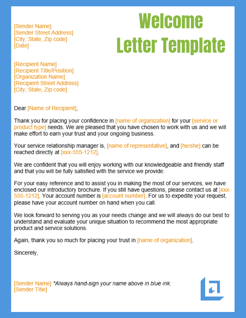 Welcome Letter Template | Free Business Writing Templates