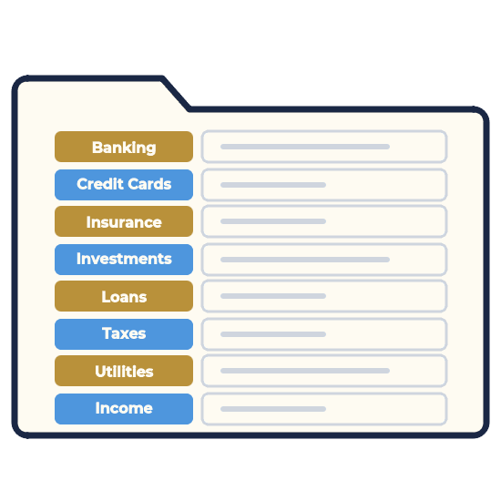 Financial Records Categories | Leadership-Tools eight financial record categories organized in a labeled folder