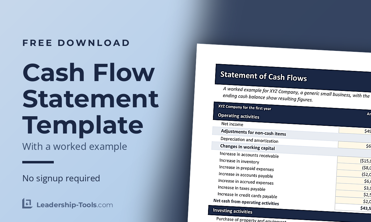 free cash flow statement template with a worked example