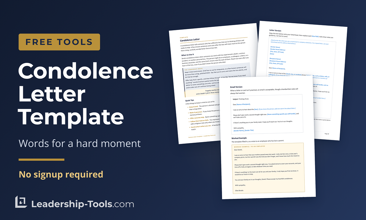 free condolence letter template with the letter and email versions for a colleague's loss
