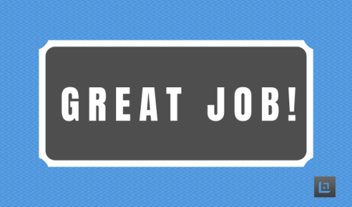 Great Job recognition card