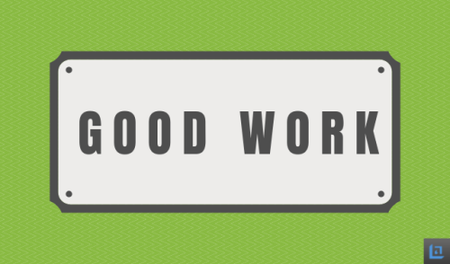 Good Work recognition card
