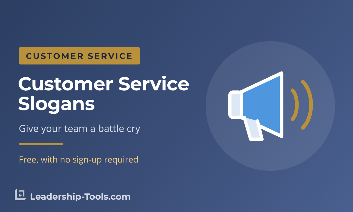 customer service slogans hero: a megaphone with gold sound waves