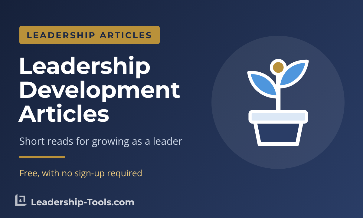 Leadership Development Articles | Leadership-Tools leadership development articles hero: a seedling growing in a pot