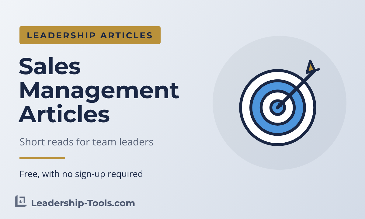 Sales Management Articles | Leadership-Tools sales management articles hero: an arrow in the center of a target