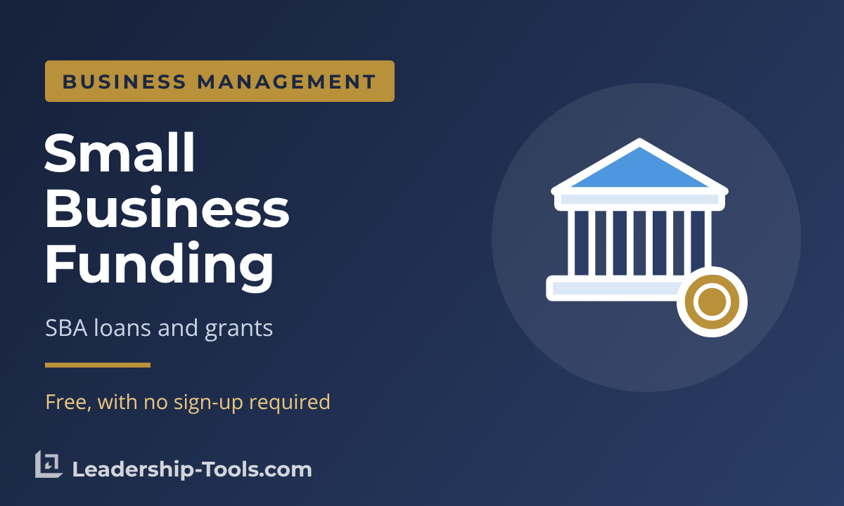 Small Business Funding | Leadership-Tools small business funding hero: a bank with a gold coin