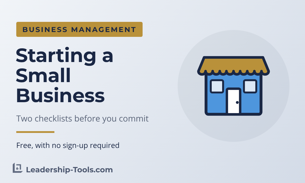 Starting a Small Business | Leadership-Tools starting a small business hero: a storefront with a gold awning