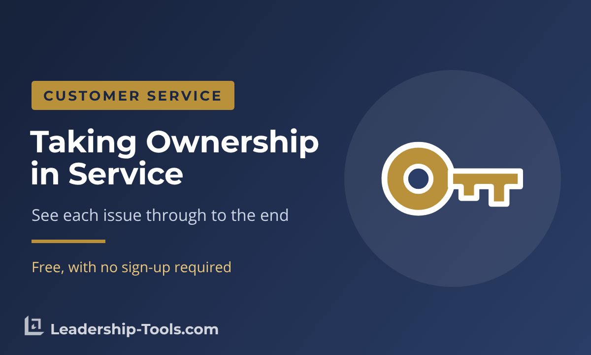 Taking Ownership in Customer Service | Leadership-Tools taking ownership hero: a gold key