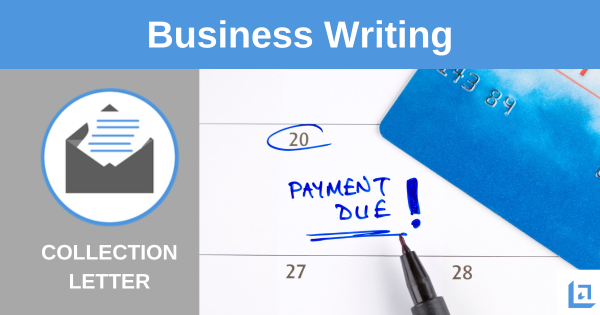 Collection letter template beside a calendar with a payment due date circled
