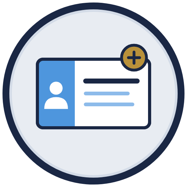 introduction letter template icon: a business card