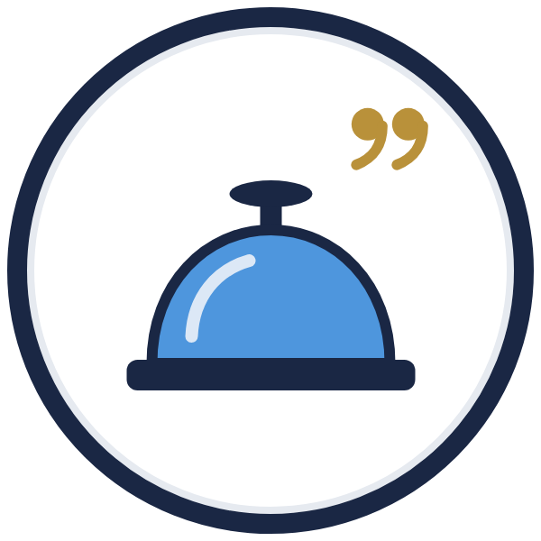 customer service quotes icon: a service bell