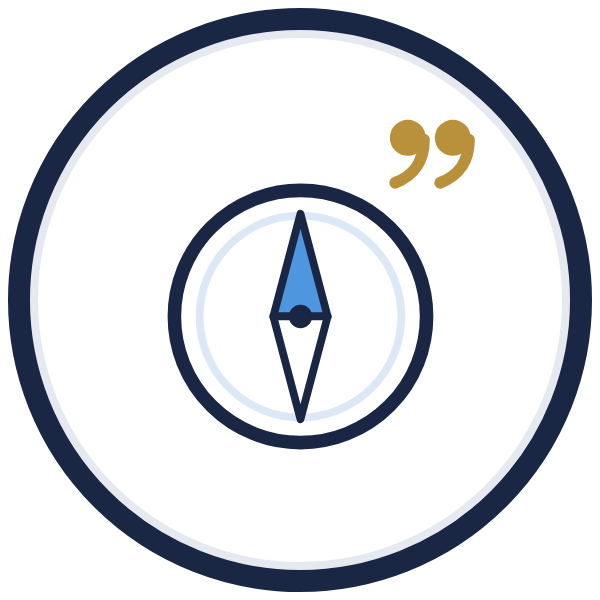 integrity quotes icon: a compass pointing north
