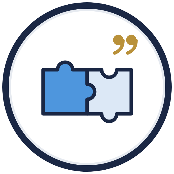 team building quotes icon: two interlocking puzzle pieces