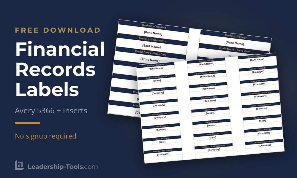 Financial Records Label Template | Leadership-Tools free financial records label template for avery 5366 and hanging folders