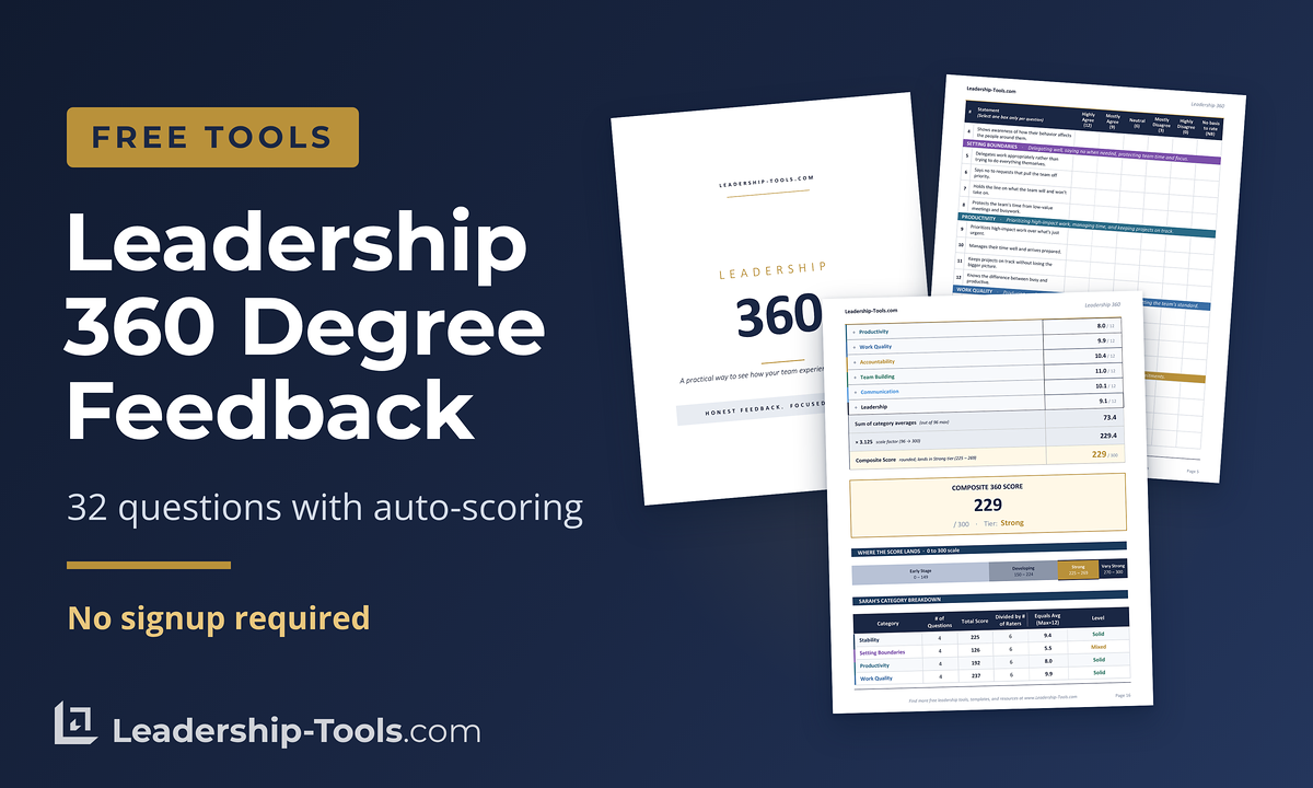 Free Tool: Leadership 360 Degree Feedback | Leadership-Tools free leadership 360 degree feedback tool with a rater survey and completed composite results