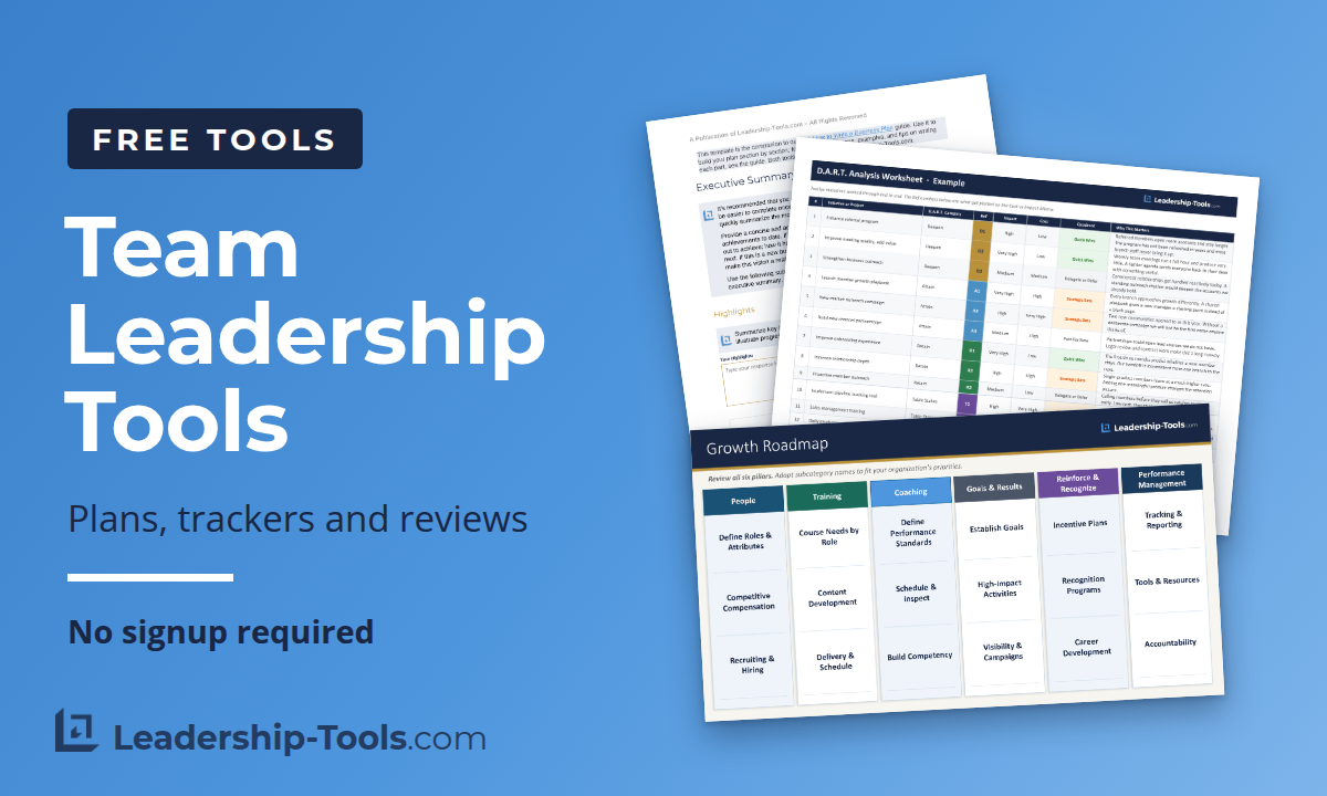 free team leadership tools and templates for managers