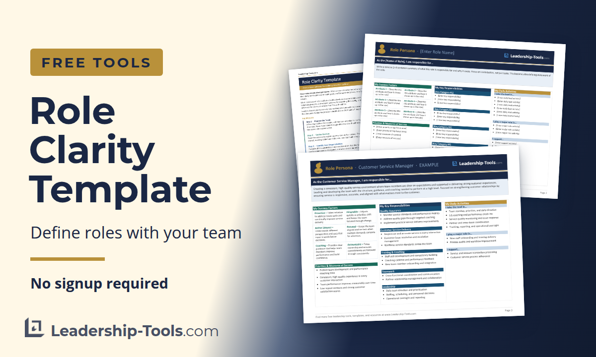 free role clarity template with a completed role persona example